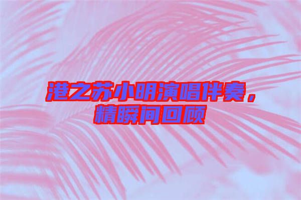 港之蘇小明演唱伴奏,精瞬間回顧