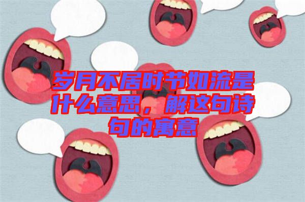 歲月不居時節如流是什么意思,解這句詩句的寓意