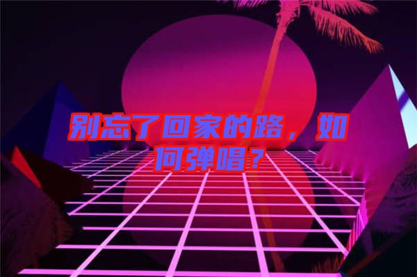 別忘了回家的路,如何彈唱?