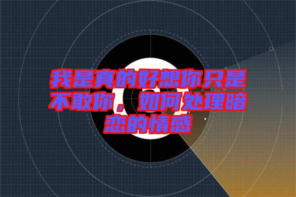 我是真的好想你只是不敢你,如何處理暗戀的情感