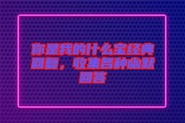 你是我的什么寶經典回復,收集各種幽默回答