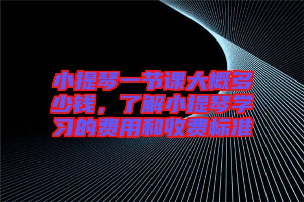 小提琴一節課大概多少錢,了解小提琴學習的費用和收費標準