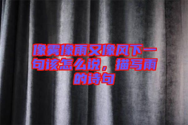 像霧像雨又像風下一句該怎么說,描寫雨的詩句