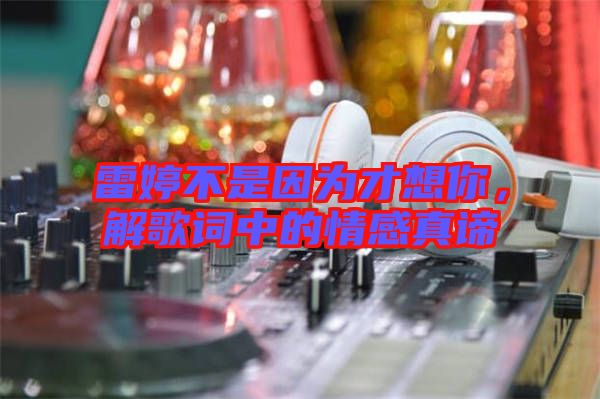 雷婷不是因為才想你,解歌詞中的情感真諦