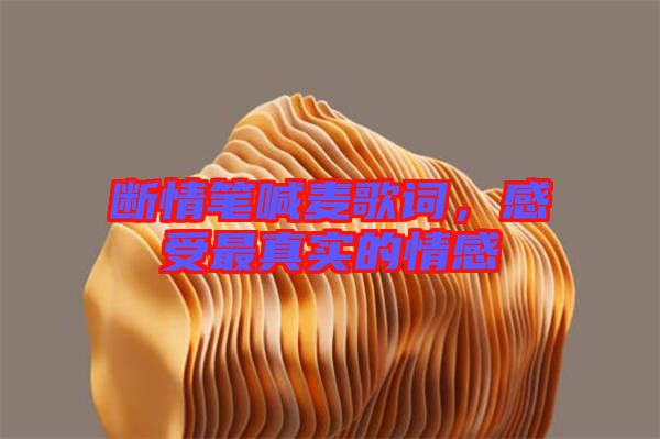 斷情筆喊麥歌詞,感受最真實的情感