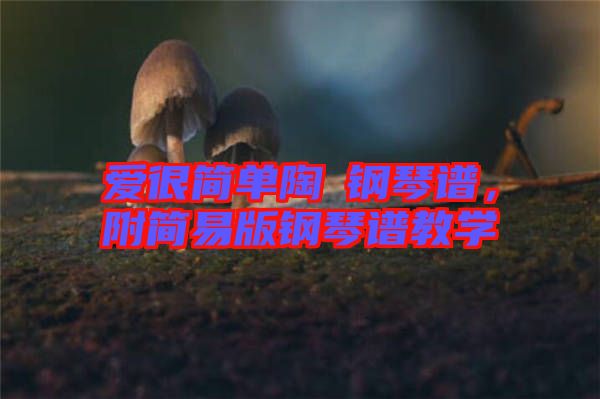 愛很簡單陶喆鋼琴譜,附簡易版鋼琴譜教學