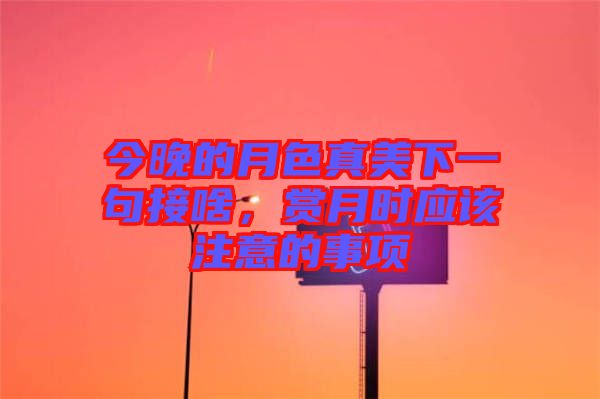 今晚的月色真美下一句接啥,賞月時應該注意的事項