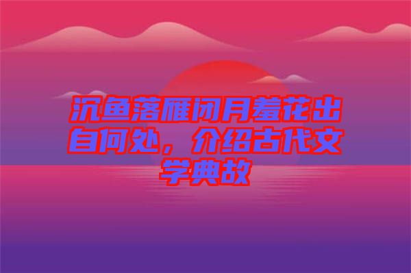 沉魚落雁閉月羞花出自何處,介紹古代文學(xué)典故