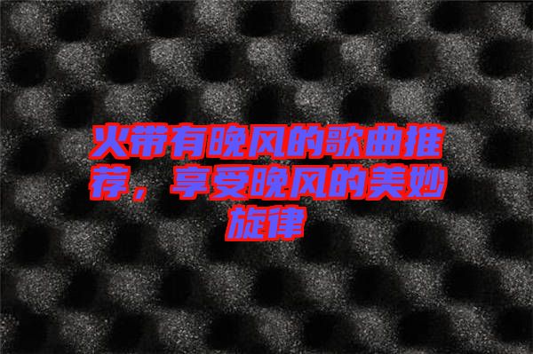 火帶有晚風(fēng)的歌曲推薦,享受晚風(fēng)的美妙旋律