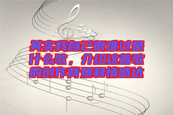 其實(shí)我自己很難過是什么歌,介紹這首歌的創(chuàng)作背景和情感達(dá)