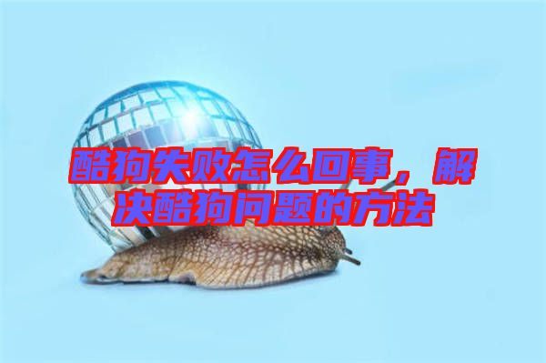 酷狗失敗怎么回事,解決酷狗問題的方法