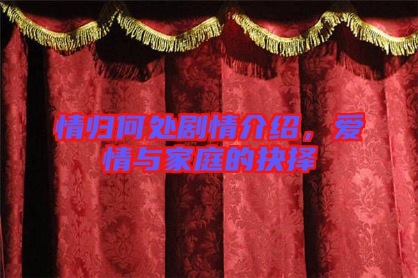 情歸何處劇情介紹,愛情與家庭的抉擇