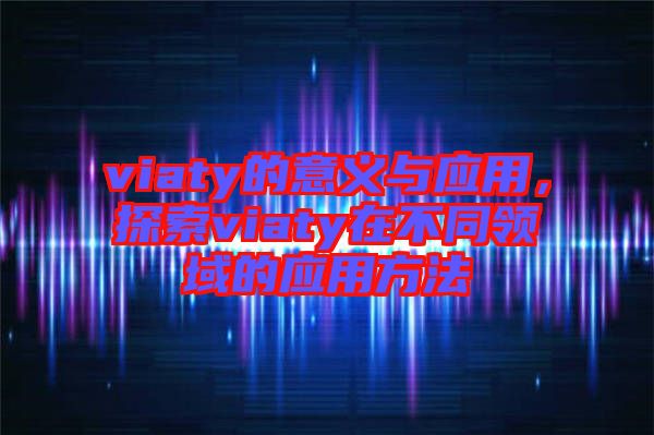 viaty的意義與應(yīng)用,探索viaty在不同領(lǐng)域的應(yīng)用方法