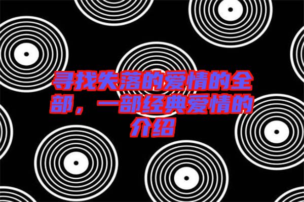尋找失落的愛情的全部,一部經典愛情的介紹