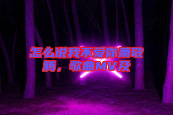 怎么說我不愛你蕭敬騰,歌曲MV及