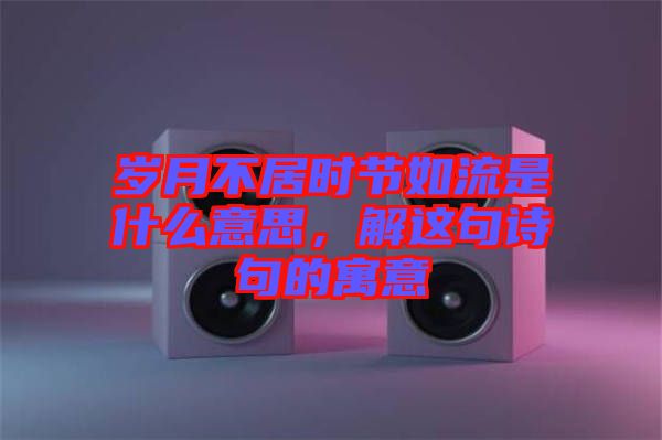 歲月不居時節如流是什么意思,解這句詩句的寓意