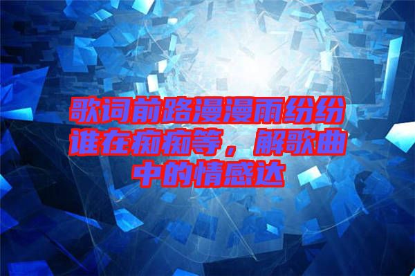歌詞前路漫漫雨紛紛誰在癡癡等，解歌曲中的情感達
