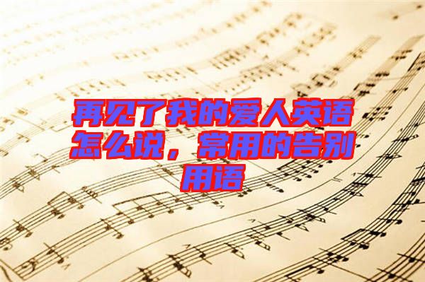 再見了我的愛人英語怎么說,常用的告別用語