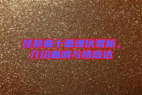 琵琶曲十面埋伏賞析,介紹曲調(diào)與情感達