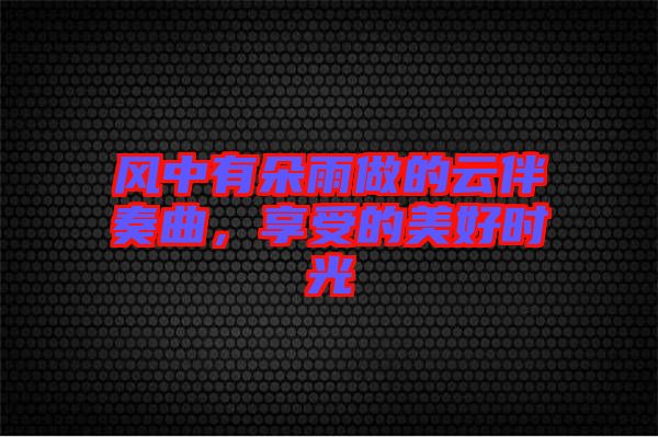風(fēng)中有朵雨做的云伴奏曲,享受的美好時(shí)光