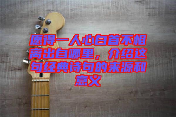 愿得一人心白首不相離出自哪里,介紹這句經典詩句的來源和意義
