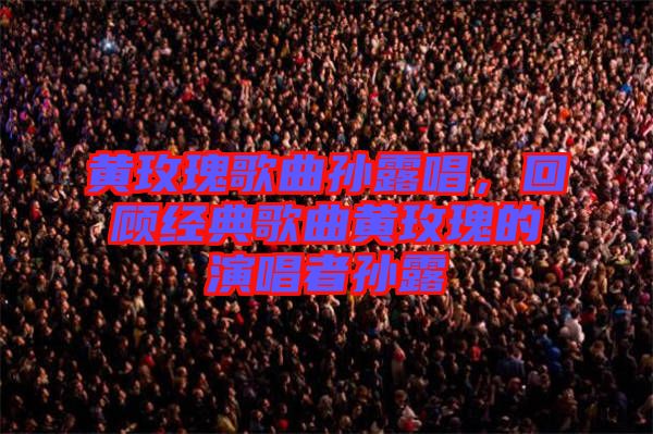 黃玫瑰歌曲孫露唱,回顧經(jīng)典歌曲黃玫瑰的演唱者孫露