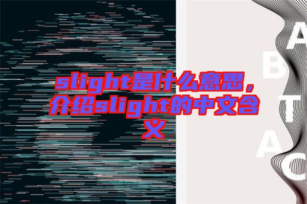 slight是什么意思,介紹slight的中文含義