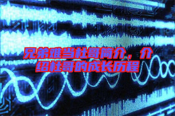 兄弟難當(dāng)杜哥簡介,介紹杜哥的成長歷程