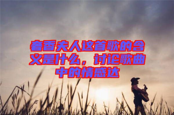 奢香夫人這首歌的含義是什么，討論歌曲中的情感達