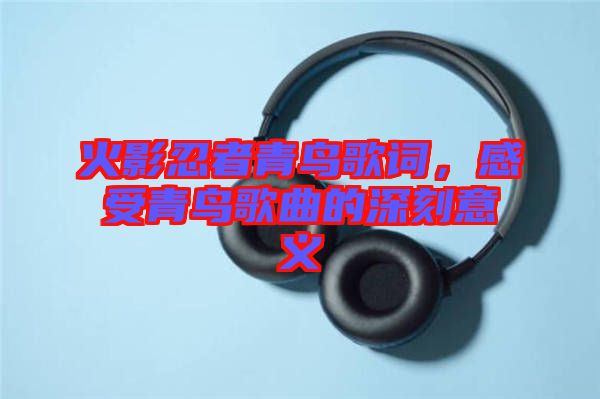 火影忍者青鳥(niǎo)歌詞,感受青鳥(niǎo)歌曲的深刻意義