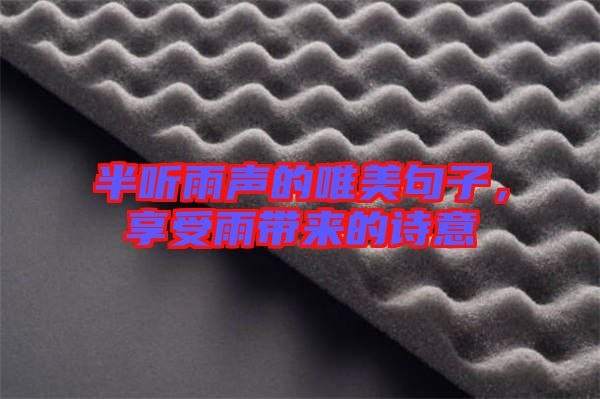 半聽(tīng)雨聲的唯美句子,享受雨帶來(lái)的詩(shī)意