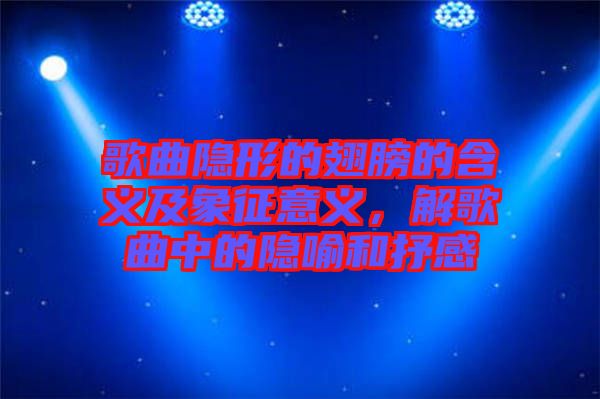歌曲隱形的翅膀的含義及象征意義,解歌曲中的隱喻和抒感