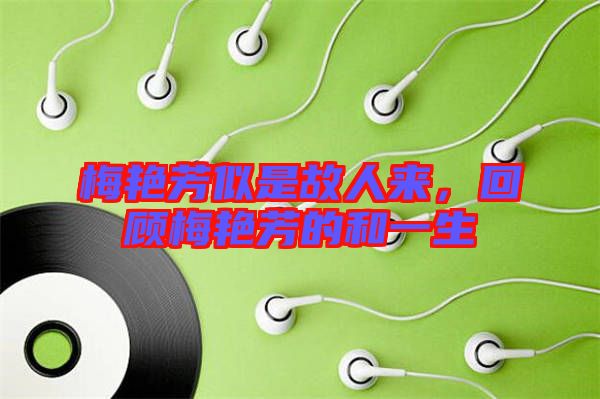 梅艷芳似是故人來,回顧梅艷芳的和一生