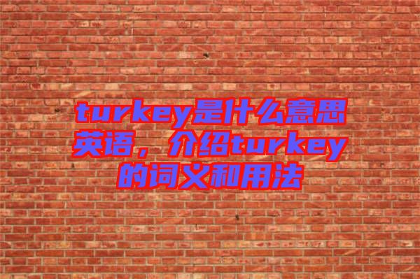 turkey是什么意思英語,介紹turkey的詞義和用法