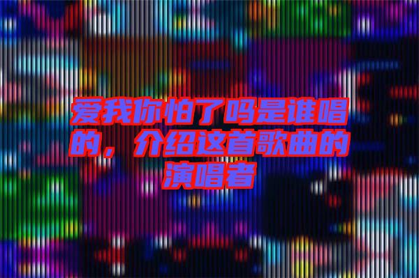 愛我你怕了嗎是誰唱的,介紹這首歌曲的演唱者