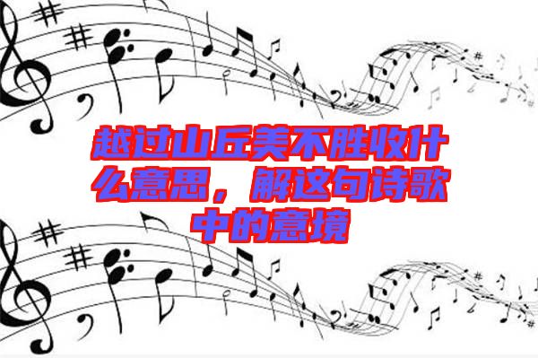 越過山丘美不勝收什么意思,解這句詩歌中的意境