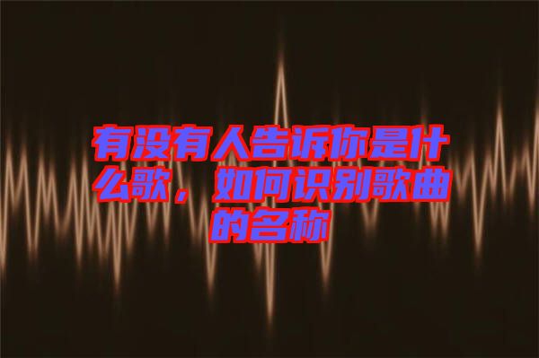 有沒有人告訴你是什么歌,如何識別歌曲的名稱