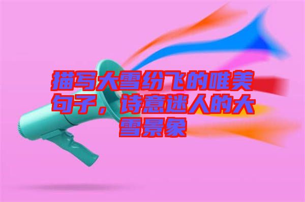 描寫大雪紛飛的唯美句子,詩意迷人的大雪景象