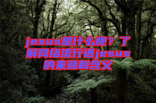 jesus是什么梗?了解網(wǎng)絡(luò)流行語(yǔ)jesus的來(lái)源和含義