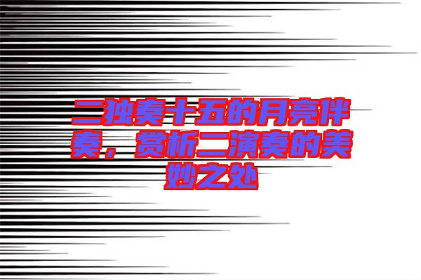 二獨奏十五的月亮伴奏,賞析二演奏的美妙之處