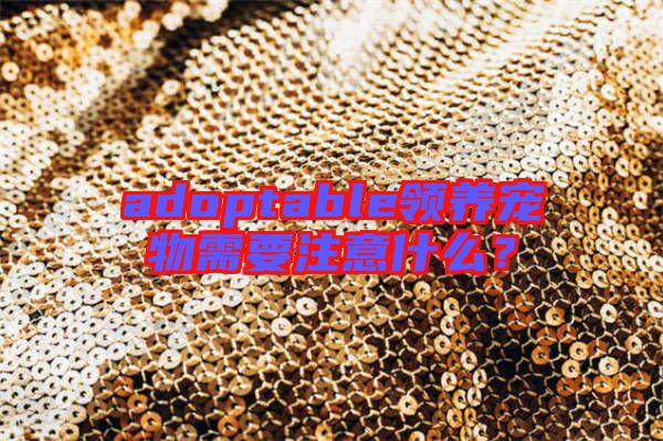 adoptable領養寵物需要注意什么？