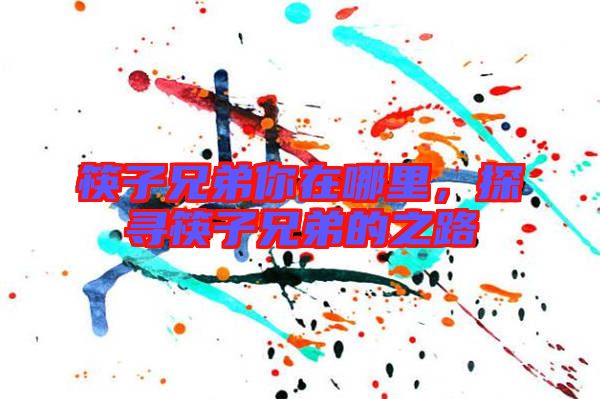 筷子兄弟你在哪里,探尋筷子兄弟的之路