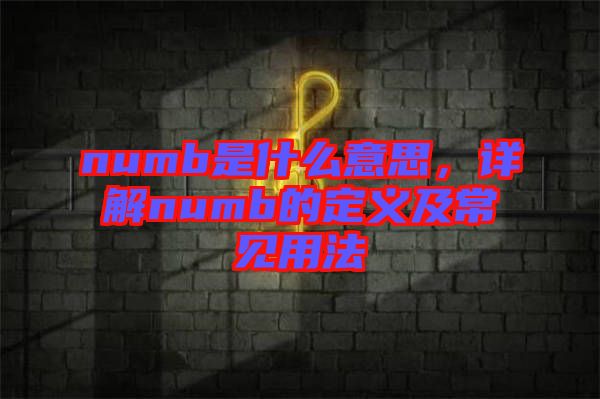 numb是什么意思,詳解numb的定義及常見用法