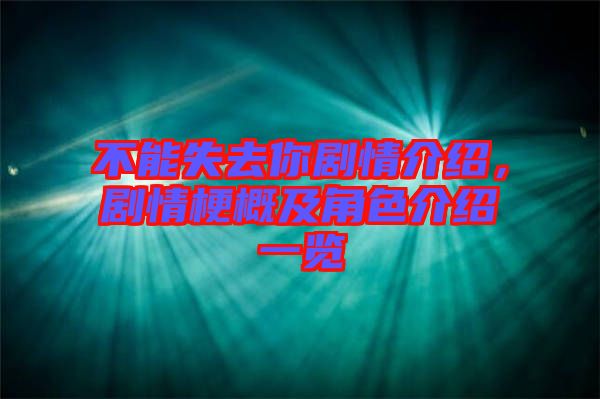 不能失去你劇情介紹,劇情梗概及角色介紹一覽