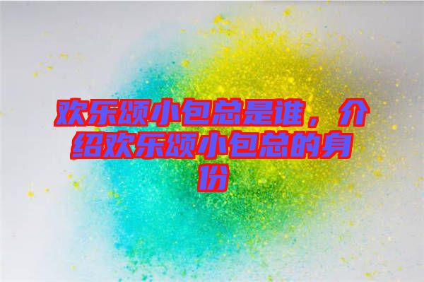 歡樂頌小包總是誰，介紹歡樂頌小包總的身份