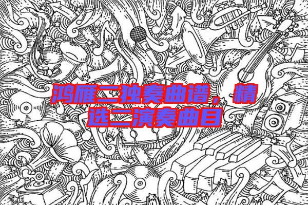 鴻雁二獨(dú)奏曲譜,精選二演奏曲目