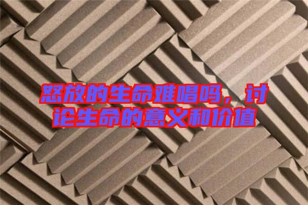 怒放的生命難唱嗎,討論生命的意義和價值