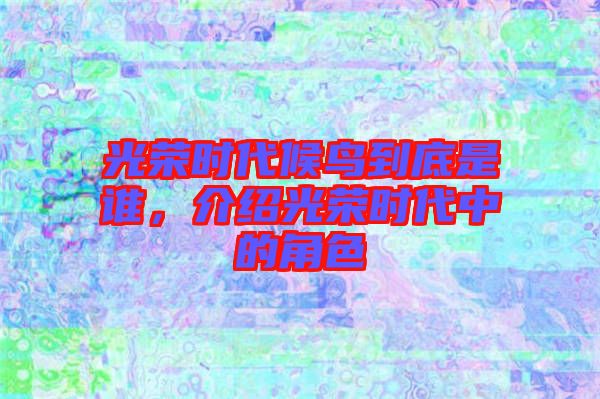 光榮時(shí)代候鳥到底是誰,介紹光榮時(shí)代中的角色