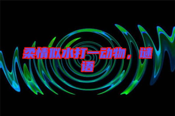 柔情似水打一動物，謎語