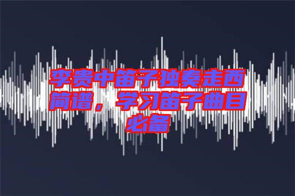 李貴中笛子獨奏走西簡譜,學習笛子曲目必備